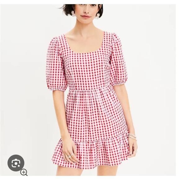 Ann Taylor LOFT Dresses & Skirts - Ann Taylor Lofr Red Plaid Mini Dress 14 NWT